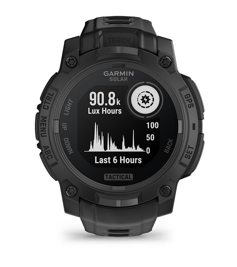Instinct® 3 – 45 mm, Solar, Tactical Edition, Sort med sort rem