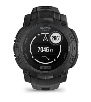 Instinct® 3 – 45 mm, Solar, Tactical Edition, Sort med sort rem