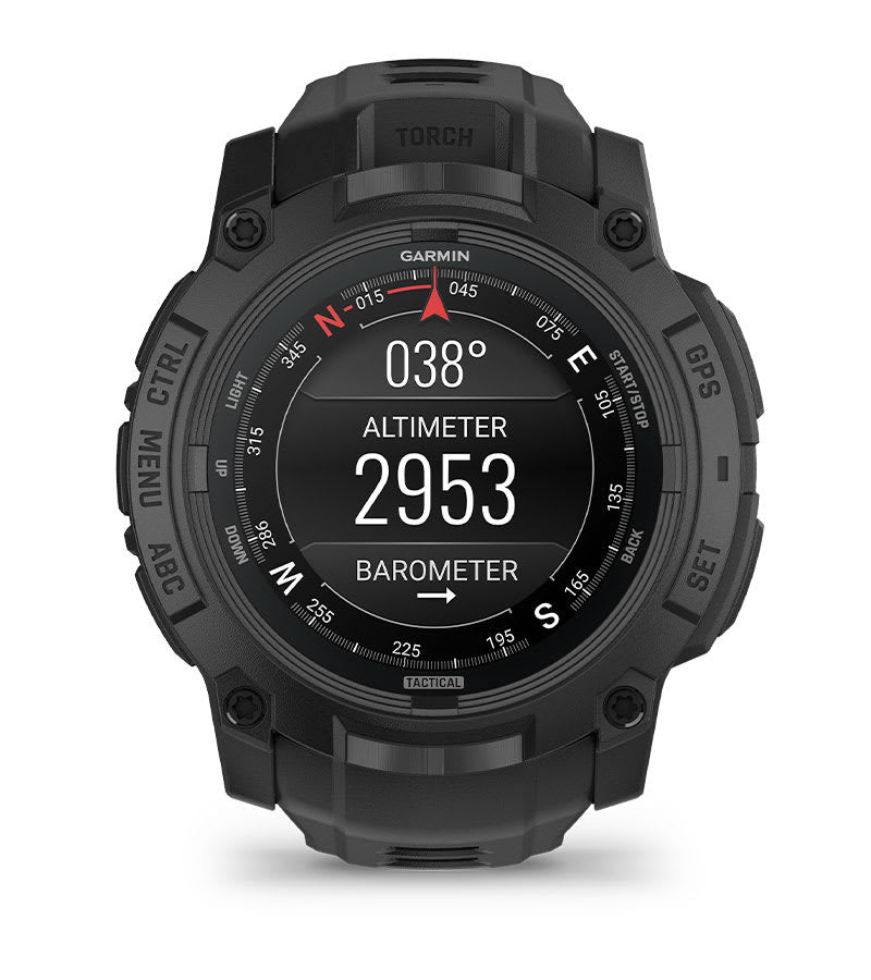 Instinct® 3 – 50 mm, AMOLED, Tactical Edition, Sort med sort rem