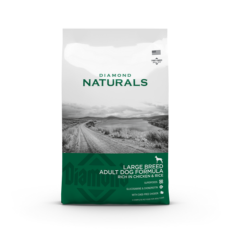 Diamond Naturals Large Breed Adult Chicken & Rice 15 kg — 2 sække