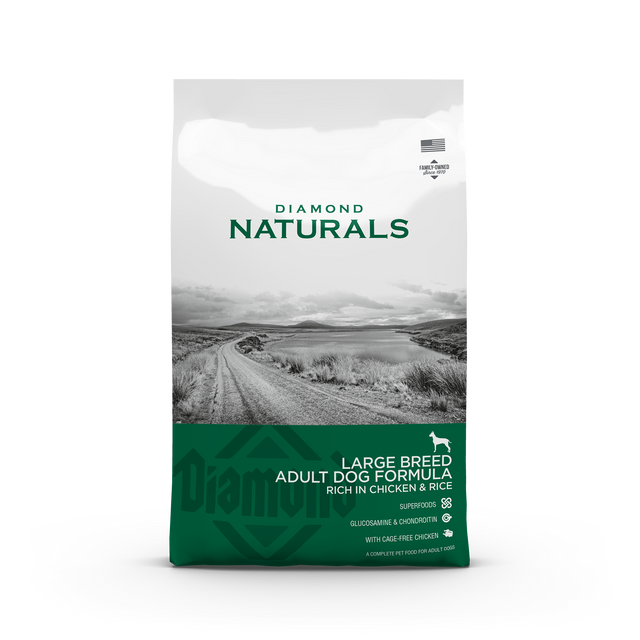 Diamond Naturals Large Breed Adult Chicken & Rice 15 kg — 2 sække