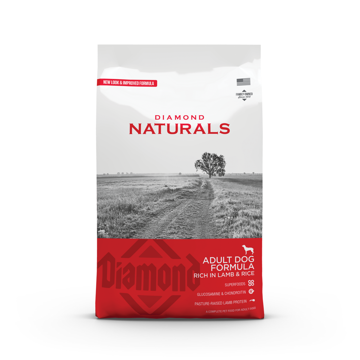 Diamond Naturals Adult Dog Lamb & Rice 15 kg — 2 sække