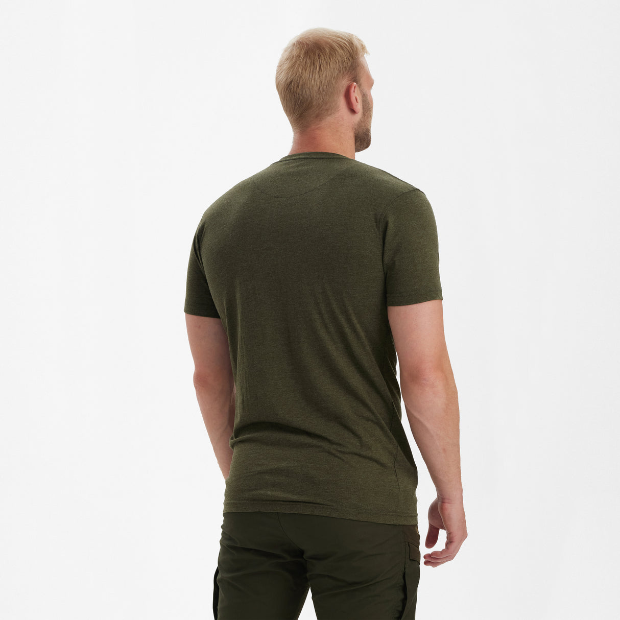 Basis 2-pak T-shirt Adventure Green Melange -  Deerhunter