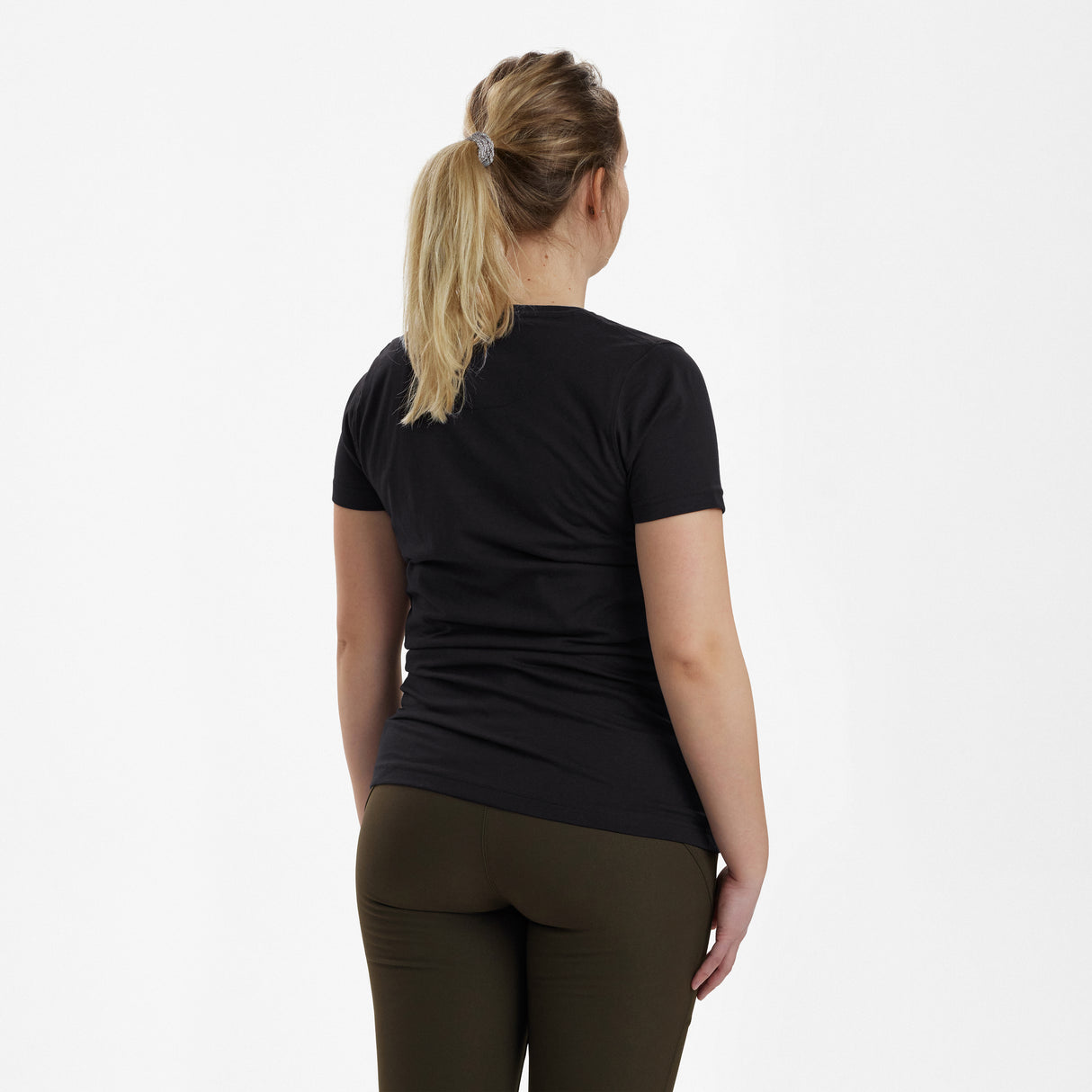 Lady T-shirt med logo Black -  Deerhunter