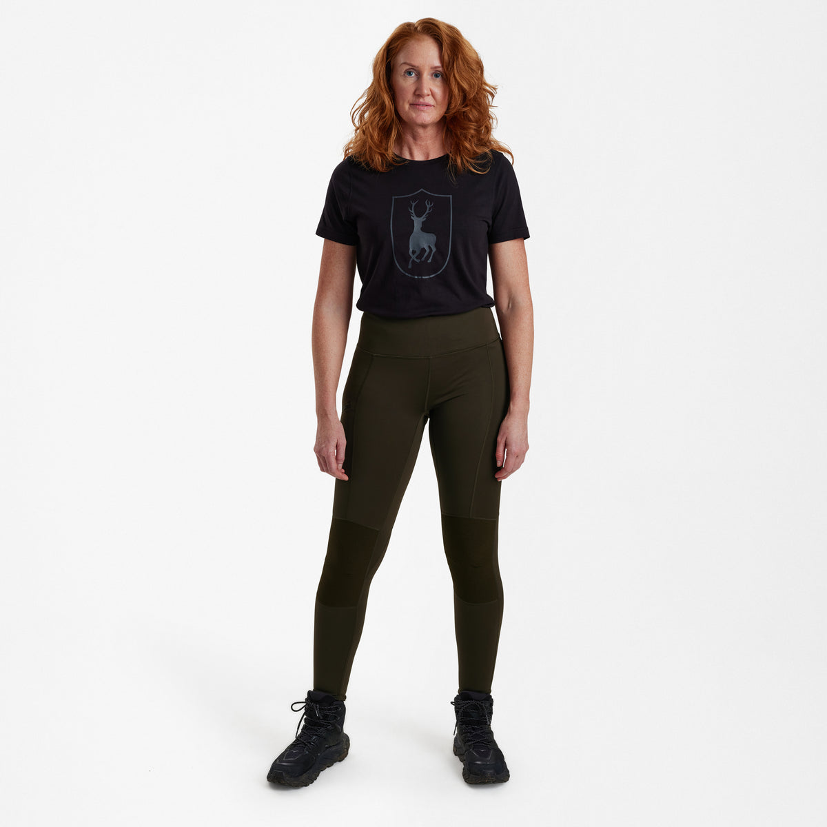 Lady Forstærkede Tights - Art Green - Deerhunter