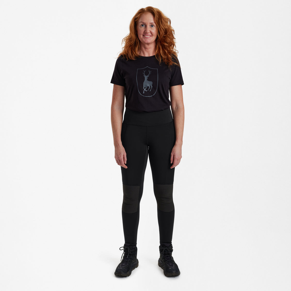 Lady Forstærkede Tights - Black - Deerhunter