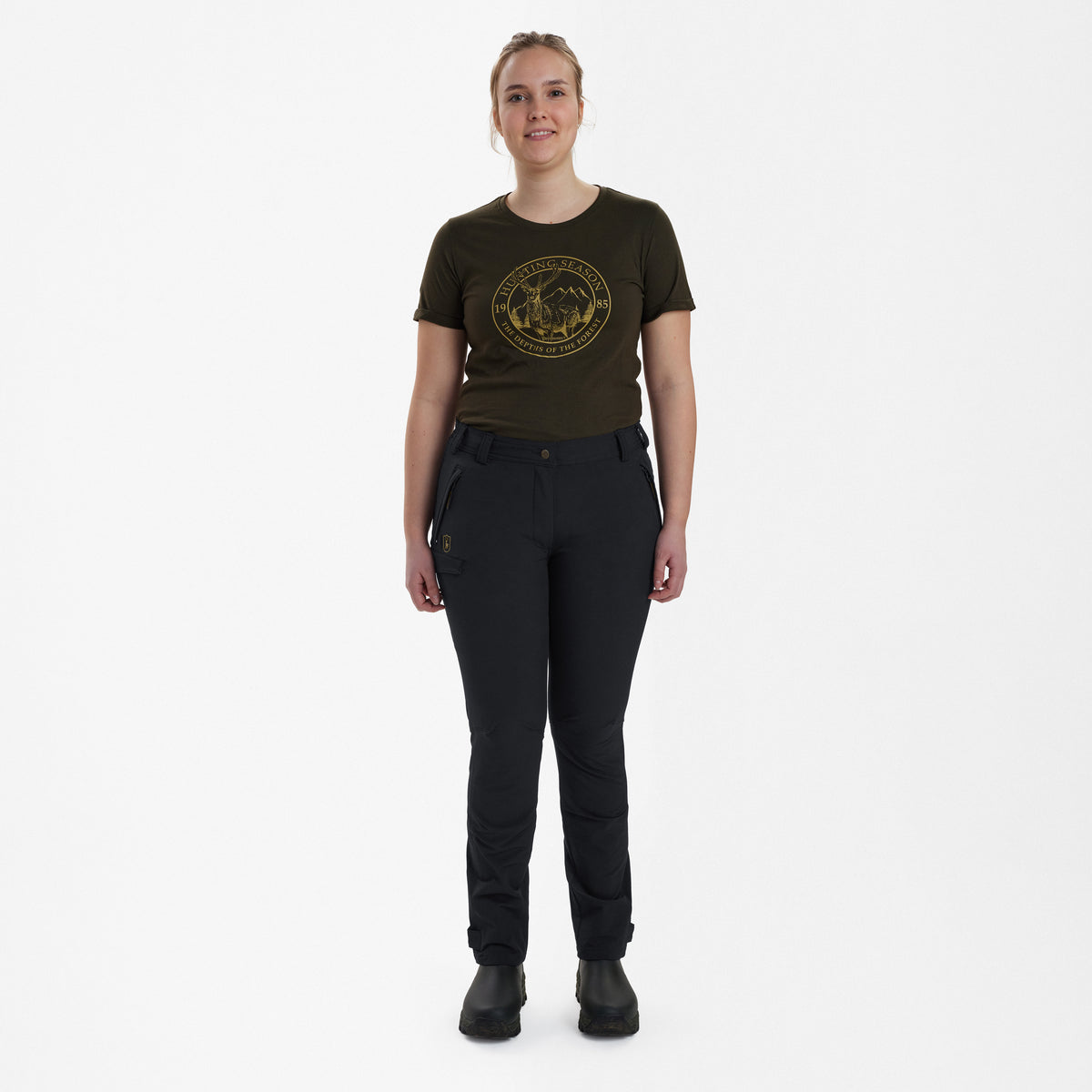 Str. 38 - Lady Ann Full Stretch Bukser - Black - Deerhunter - Ombytningsvare