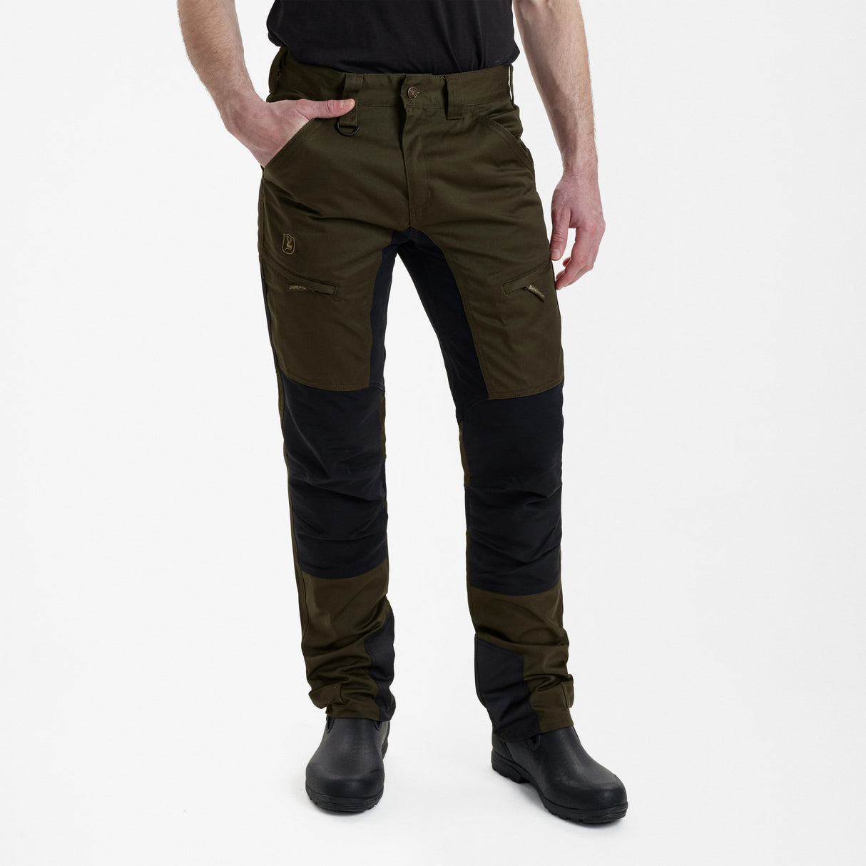 Rogaland Stretchbukser med kontrast - Kort - Deerhunter - Adventure Green