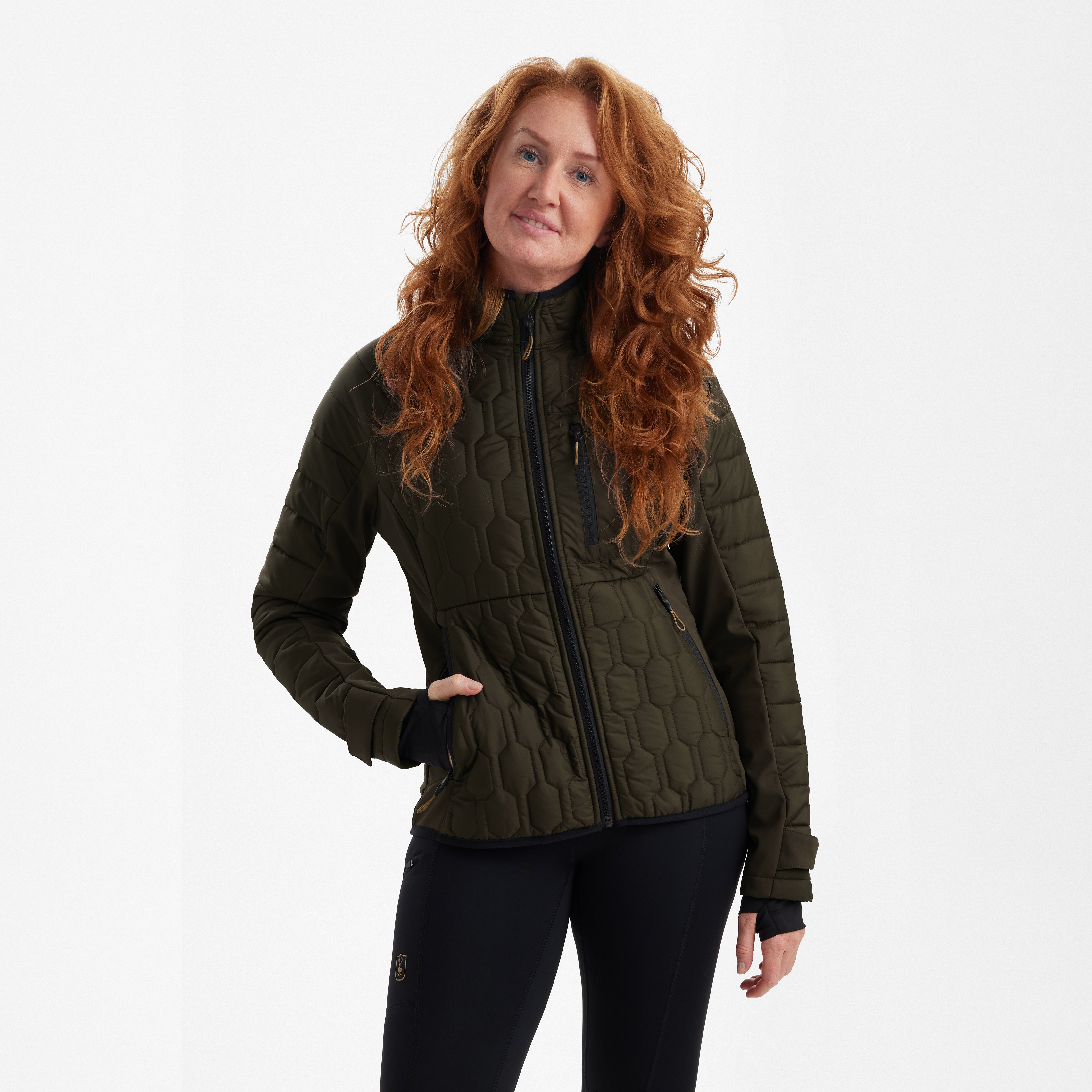 Str. 36 - Lady Mossdale quiltet jakke Forest Green -  Deerhunter - Ombytningsvare