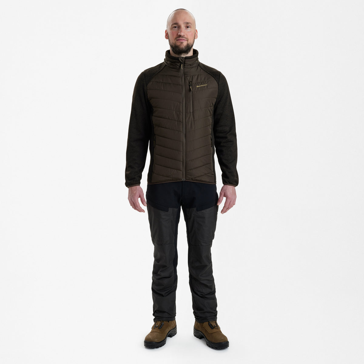 Moor Vatteret Jakke med strik - Brown - Deerhunter