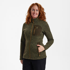 Lady Sarek Strikjakke - Olive  - Deerhunter