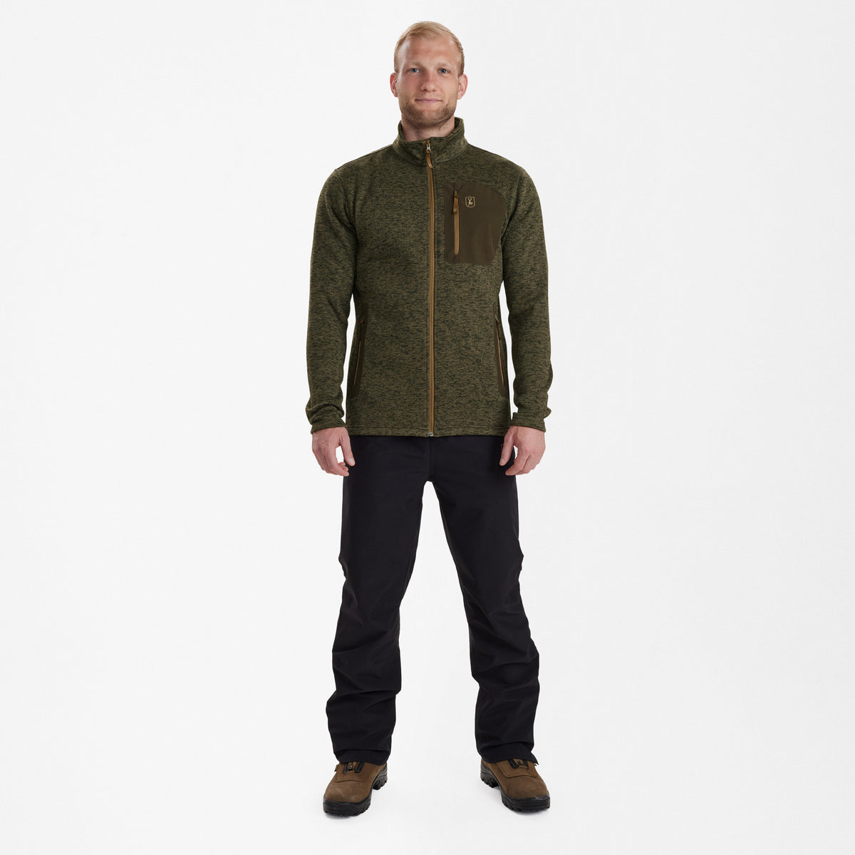 Sarek Strikjakke - Olive - Deerhunter