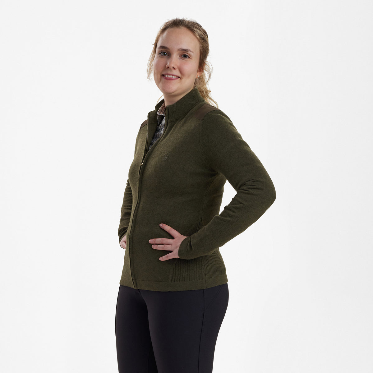 Lady Darlington Strikcardigan - Green - Deerhunter