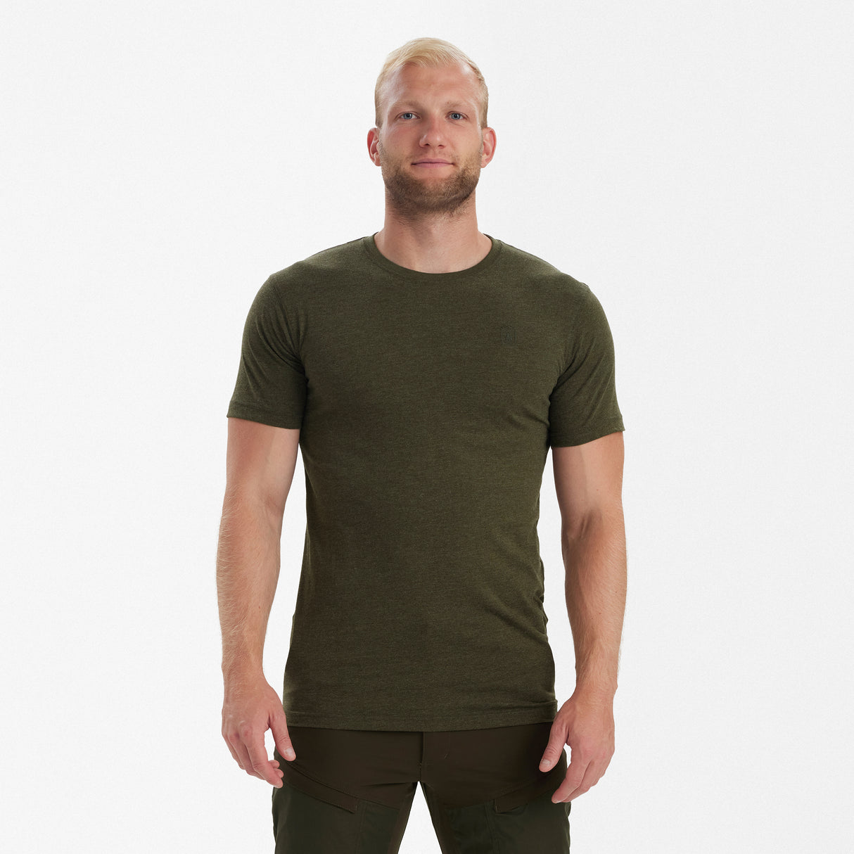 Basis 2-pak T-shirt Adventure Green Melange -  Deerhunter