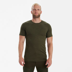 Basis 2-pak T-shirt Adventure Green Melange -  Deerhunter