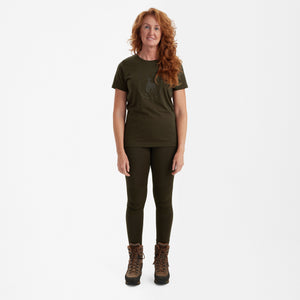 Lady T-shirt med logo Fallen Leaf -  Deerhunter