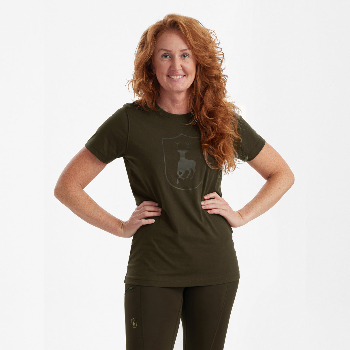 Lady T-shirt med logo Fallen Leaf -  Deerhunter