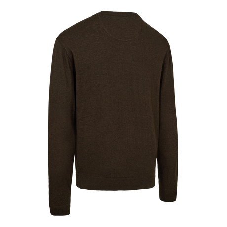 Harrington Strik med rund hals - Brown Melange - Deerhunter