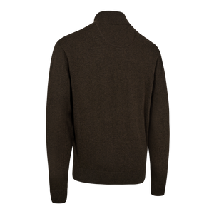 Harrington Strik med lynlås hals - Brown Melange - Deerhunter