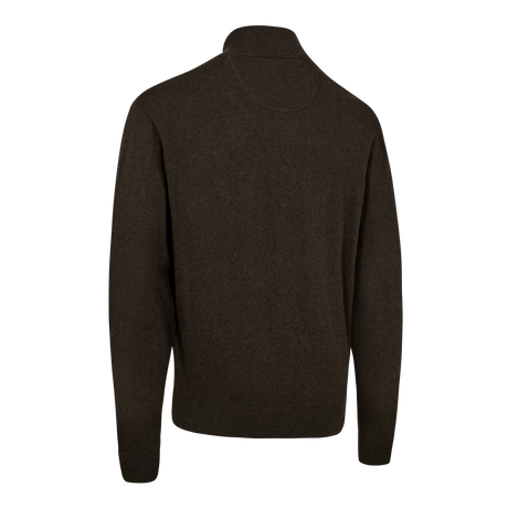 Harrington Strik med lynlås hals - Brown Melange - Deerhunter