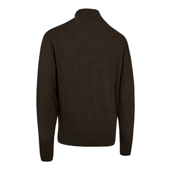 Harrington Strik med lynlås hals - Brown Melange - Deerhunter