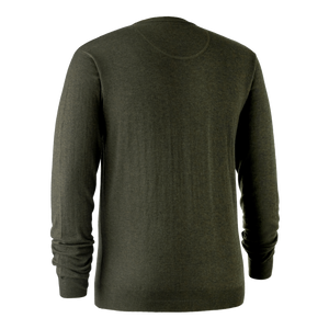 Kingston Strik med rund hals - Green Melange - Deerhunter