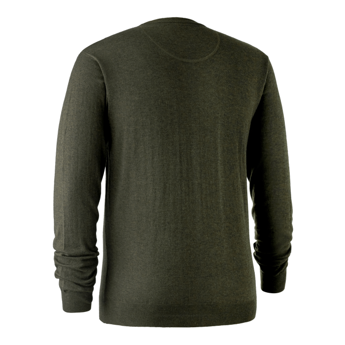 Kingston Strik med rund hals - Green Melange - Deerhunter