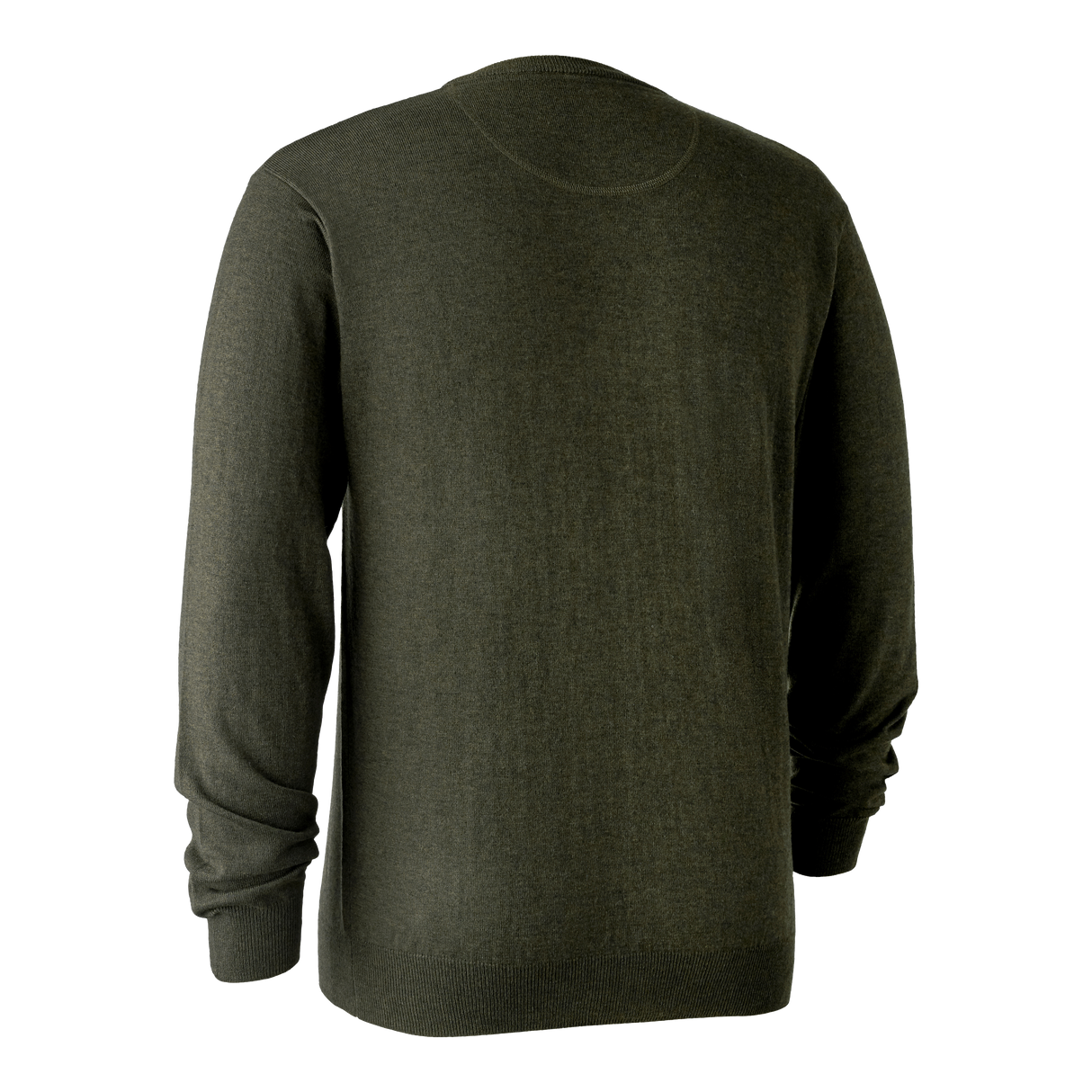 Kingston Striktrøje med V-hals - Green Melange - Deerhunter