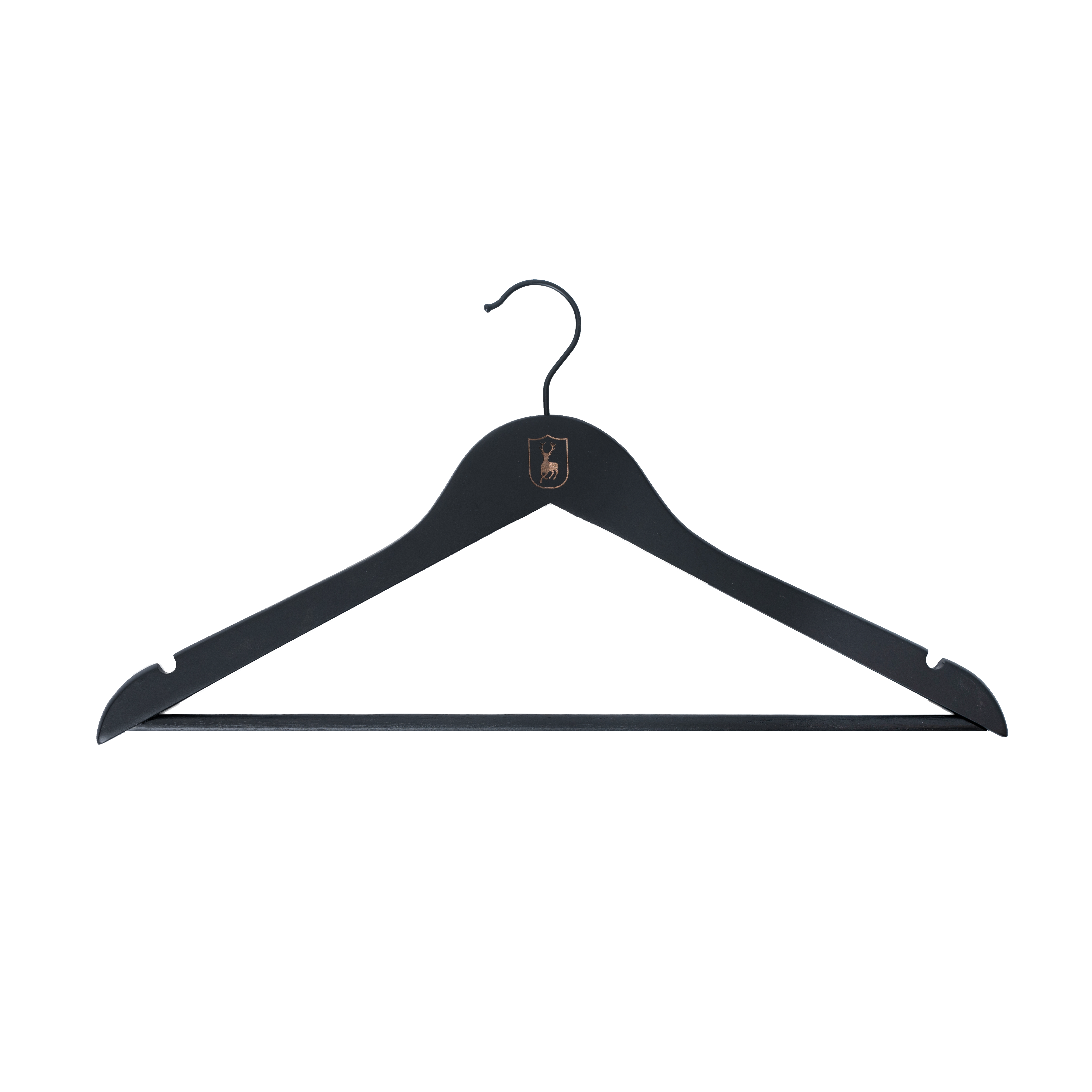 Træbøjle BLACK with - Shield Logo -  Deerhunter