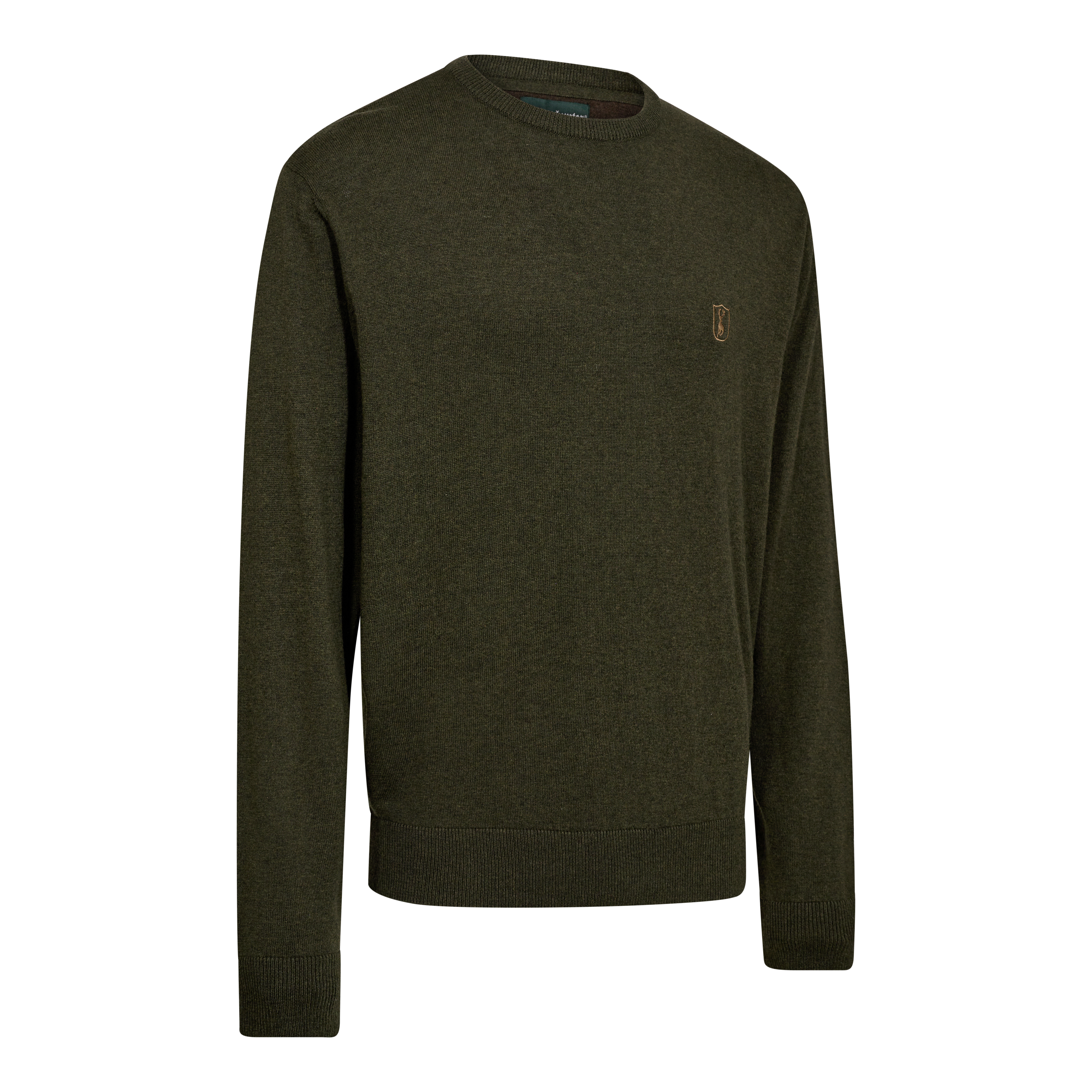 Harrington Strik med rund hals - Forest Ember Melange - Deerhunter