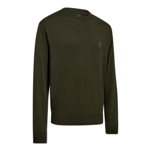 Harrington Strik med rund hals - Forest Ember Melange - Deerhunter