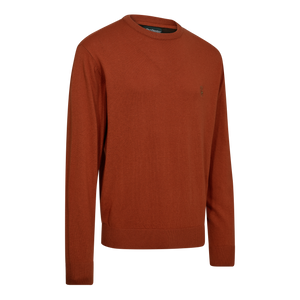 Harrington Strik med rund hals - Oak Rust Melange - Deerhunter