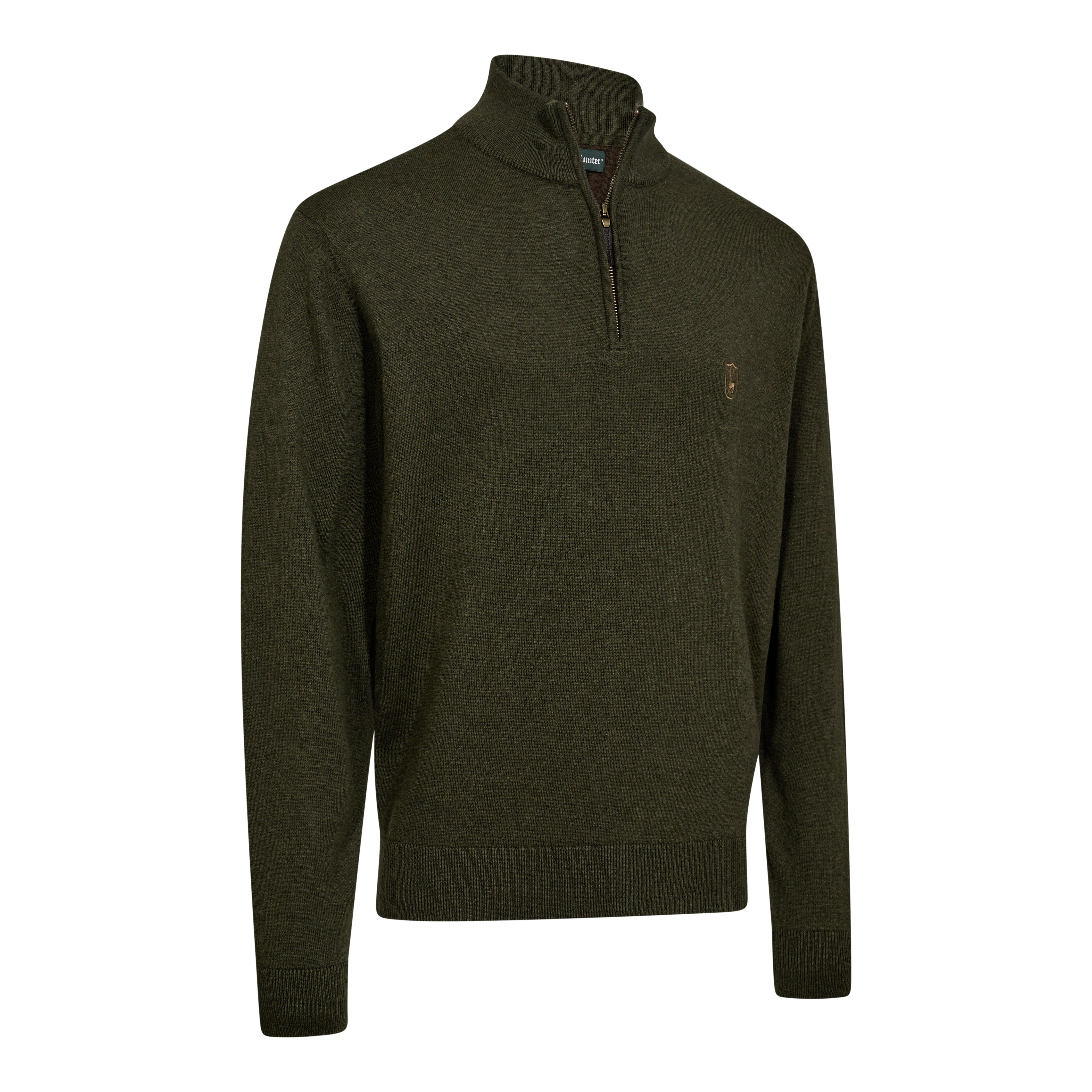 Harrington Strik med lynlås hals - Forest Ember Melange -  Deerhunter