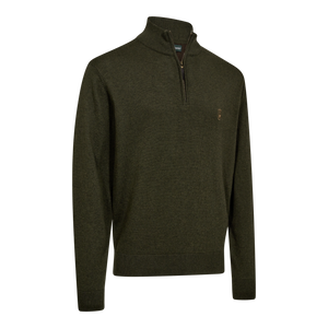 Harrington Strik med lynlås hals - Forest Ember Melange -  Deerhunter