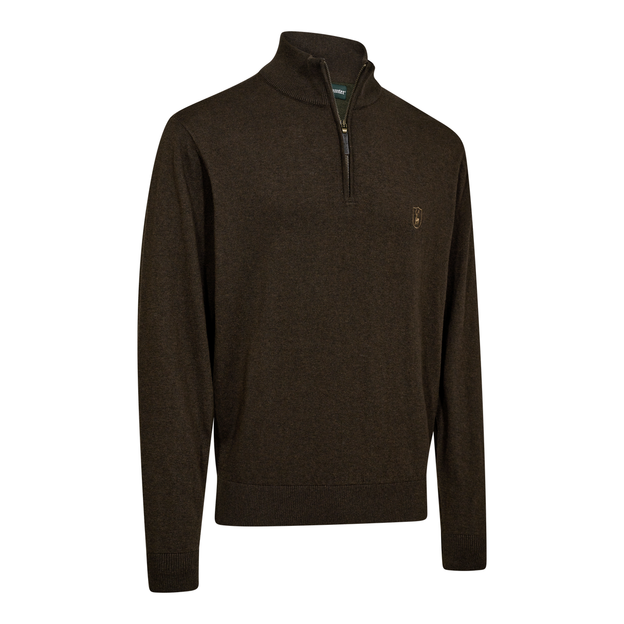 Harrington Strik med lynlås hals - Forest Ember Melange -  Deerhunter