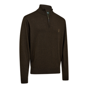 Harrington Strik med lynlås hals - Forest Ember Melange -  Deerhunter