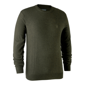 Kingston Strik med rund hals - Green Melange - Deerhunter