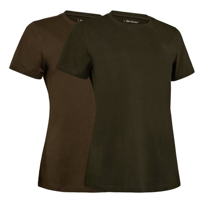 Lady 2-pak T-shirts - Fallen leaf / Timber - Deerhunter