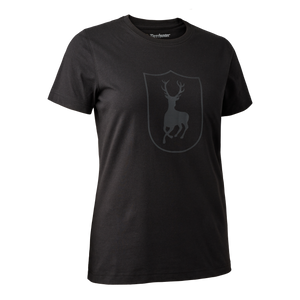 Lady T-shirt med logo Black -  Deerhunter