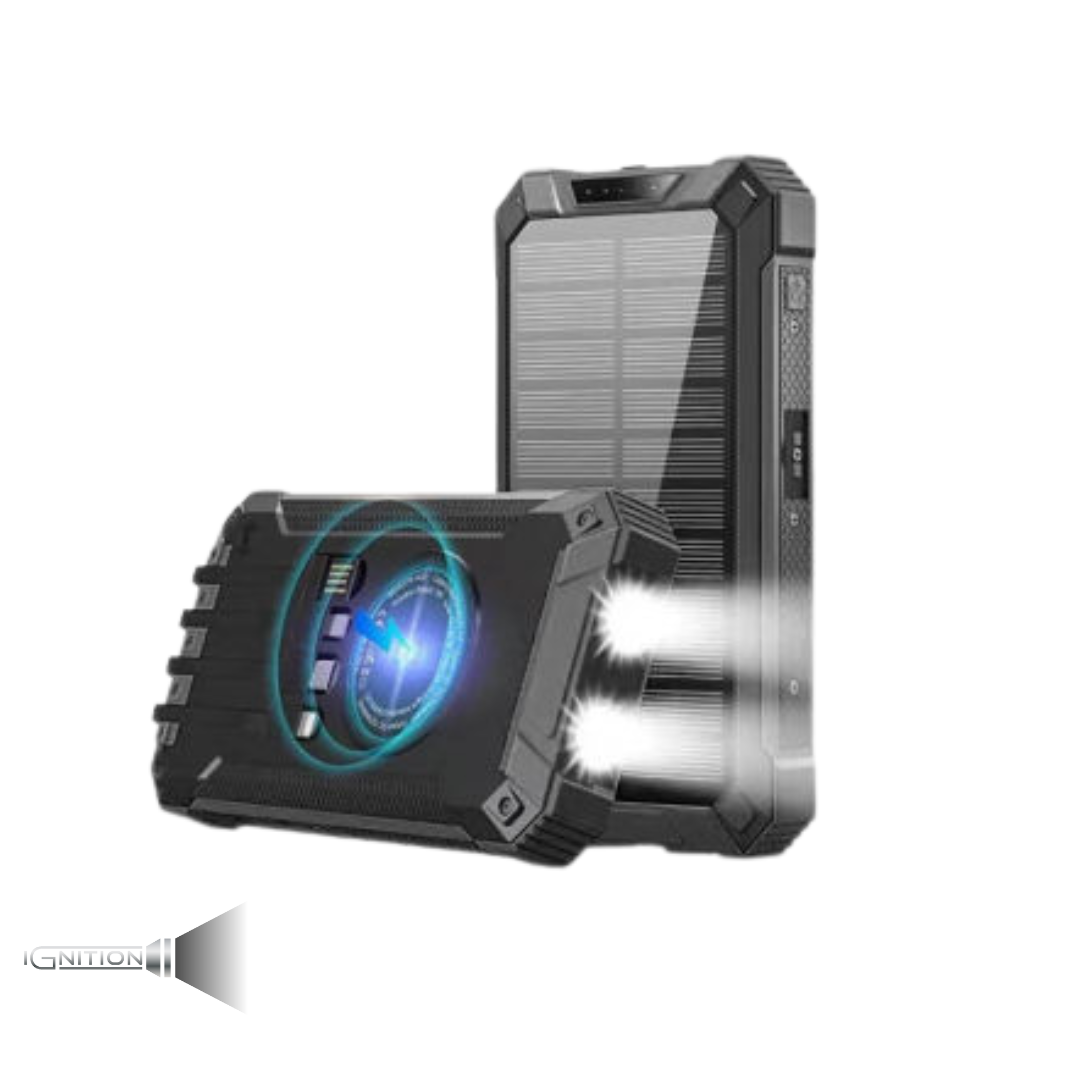 Powerbank - 30.000mAh med solcelle - Ignition