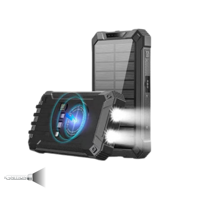 Powerbank - 30.000mAh med solcelle - Ignition