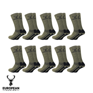 10-pak Jagtstrømper - European Hunter Grøn/sort