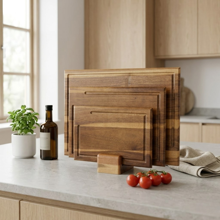 3 stk skærebræt inklusiv holder