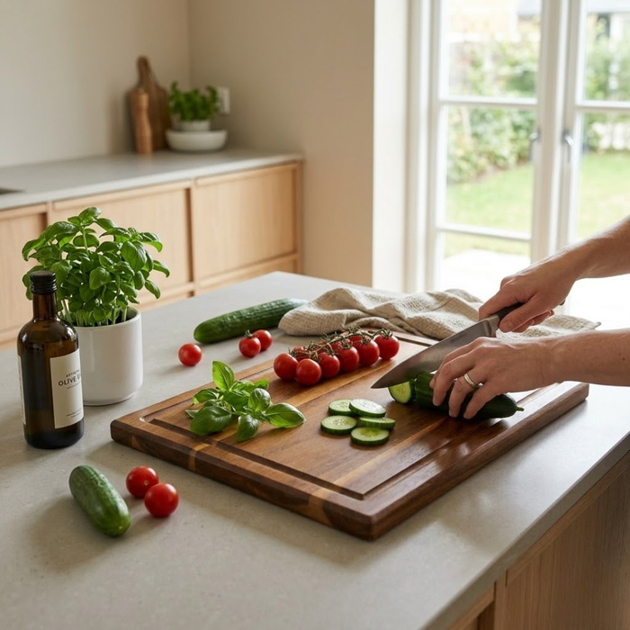 3 stk skærebræt inklusiv holder