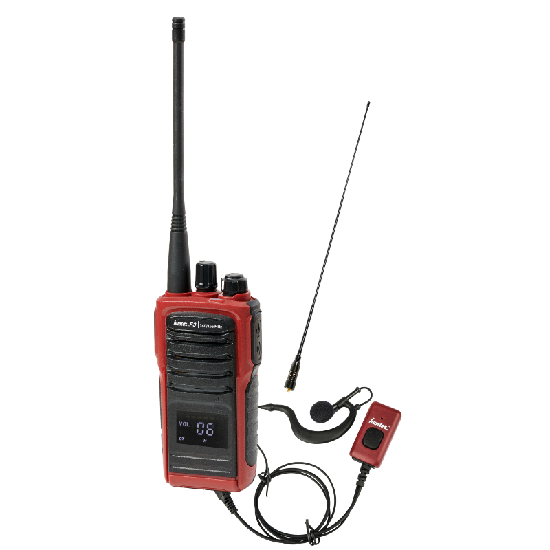 Hunter - F3 Jagtradio sæt Inkl. Skovantenne og Mini-headset