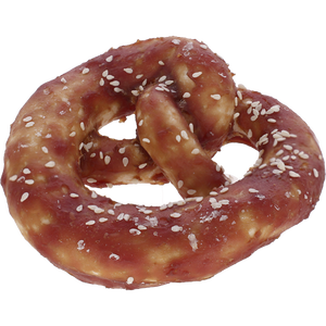 Rawhide pretzel, med and, 10x10cm, 75g,