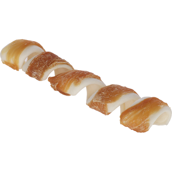 Rawhide chew spiral, med kylling, 20cm, 55g,