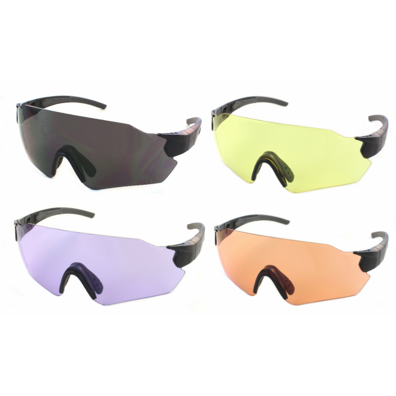 Evolution Eyewear Skydebrille - Connect X sæt - Grå/Orange/Lilla/Gul