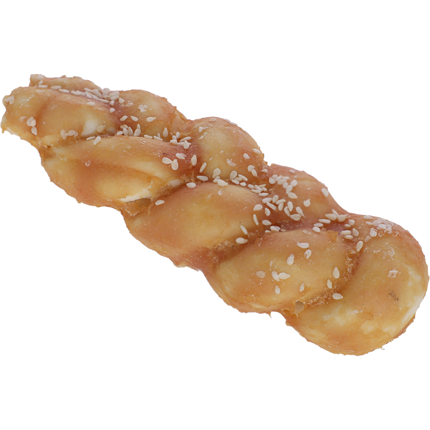 Rawhide plait, med kylling, 15cm, 75g,