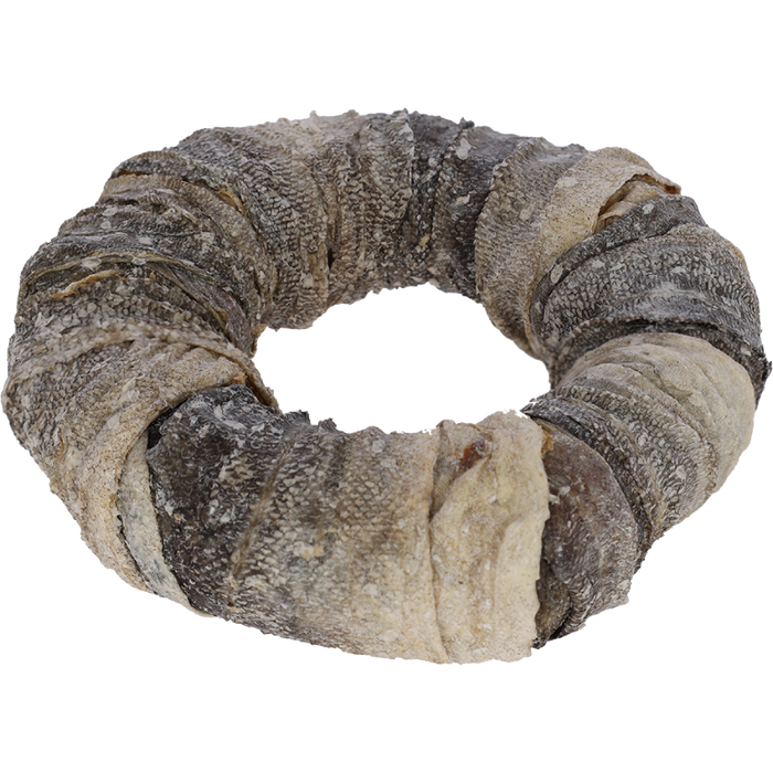 Rawhide ring, med fisk, 17cm, 220g,